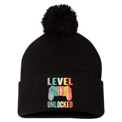 Level 11 Unlocked 11th Birthday Pom Pom 12in Knit Beanie