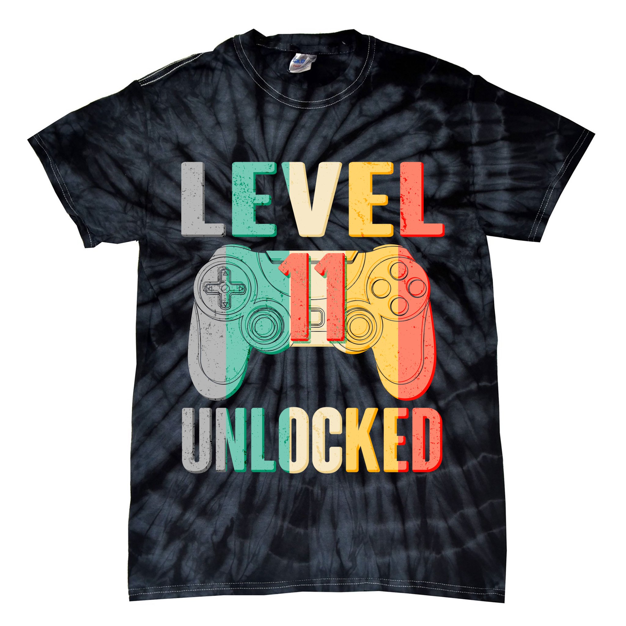 Level 11 Unlocked 11th Birthday Tie-Dye T-Shirt
