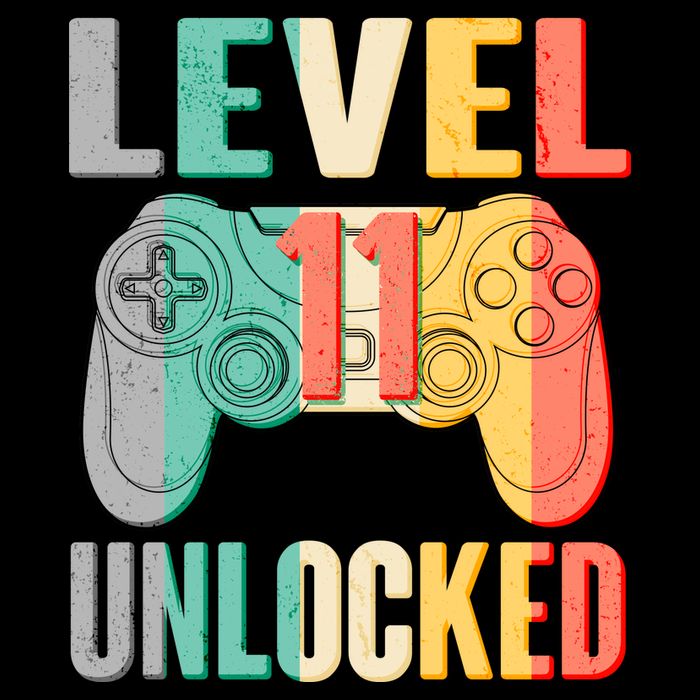 Level 11 Unlocked 11th Birthday Cropped Pullover Crew