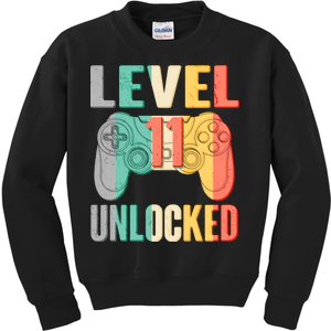 Level 11 Unlocked 11th Birthday Kids Sweatshirt