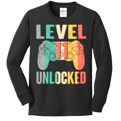 Level 11 Unlocked 11th Birthday Kids Long Sleeve Shirt