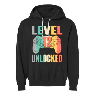 Level 12 Unlocked Twelve Years Old  Garment-Dyed Fleece Hoodie