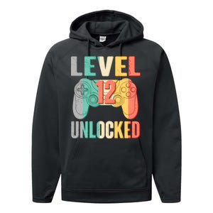 Level 12 Unlocked Twelve Years Old  Performance Fleece Hoodie