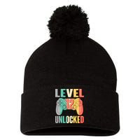 Level 12 Unlocked Twelve Years Old  Pom Pom 12in Knit Beanie