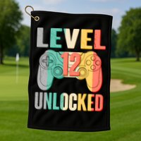 Level 12 Unlocked Twelve Years Old  Golf Towel