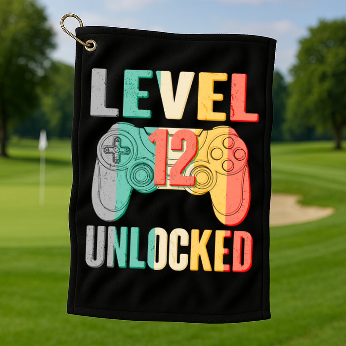 Level 12 Unlocked Twelve Years Old  Golf Towel