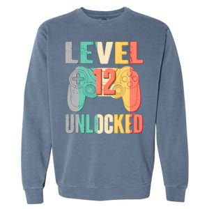 Level 12 Unlocked Twelve Years Old  Garment-Dyed Sweatshirt