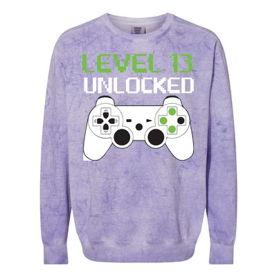 Level 13 Unlocked Teenager Colorblast Crewneck Sweatshirt