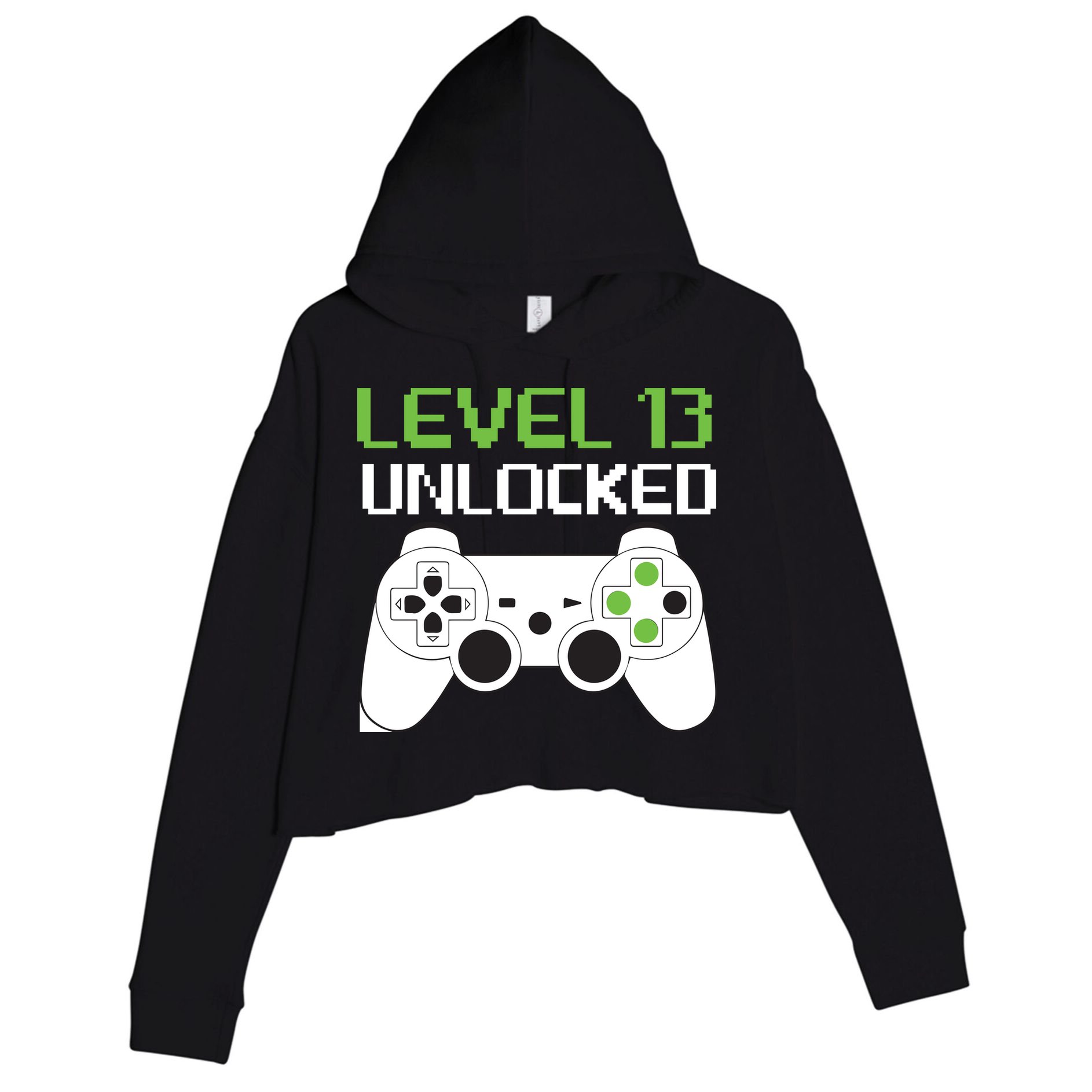 Level 13 Unlocked Teenager Crop Fleece Hoodie