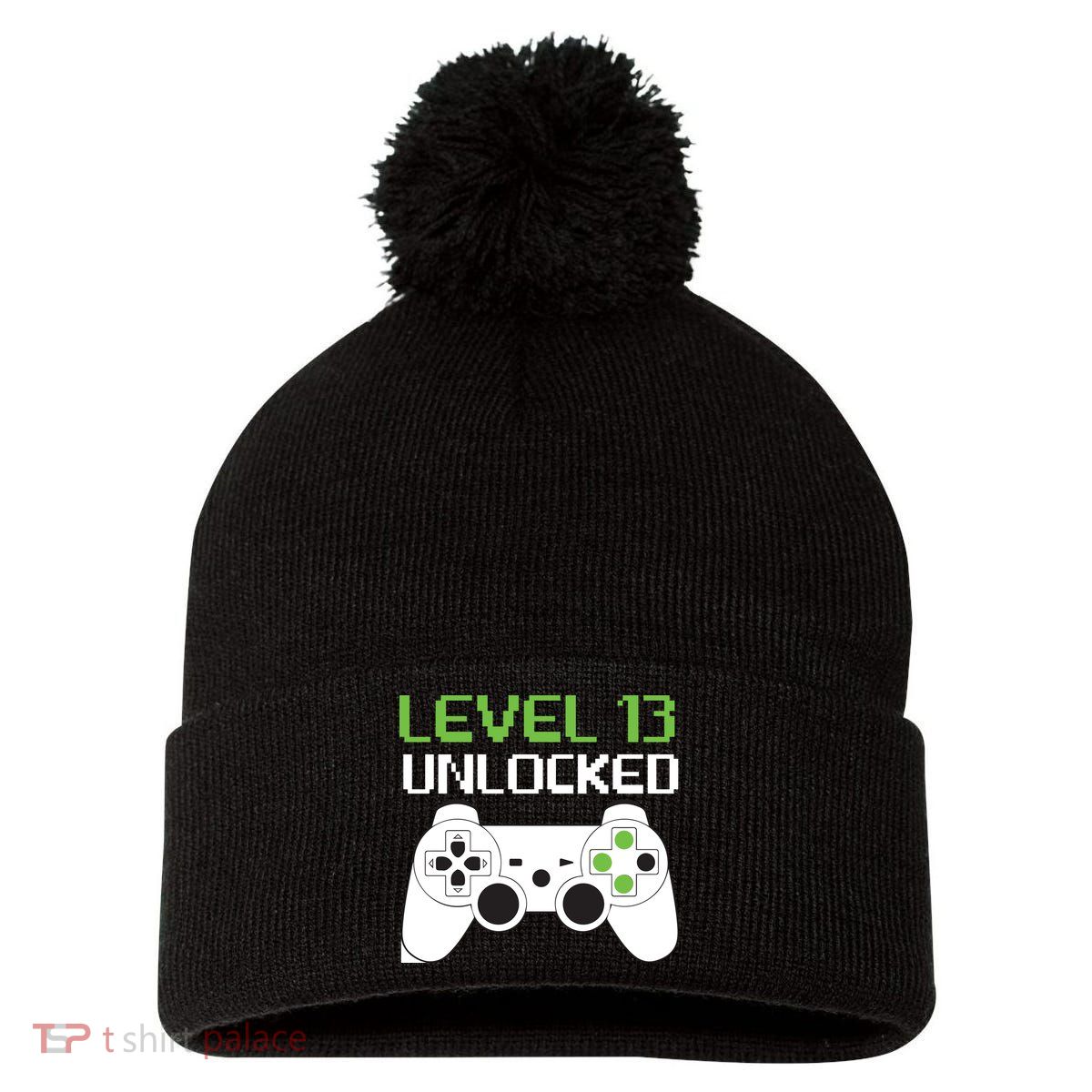 Level 13 Unlocked Teenager Pom Pom 12in Knit Beanie