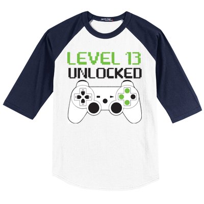 Level 13 Unlocked Teenager Baseball Sleeve Shirt