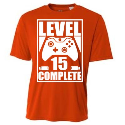 Level 15 Complete Video Gamer 15th Birthday Cooling Performance Crew T-Shirt