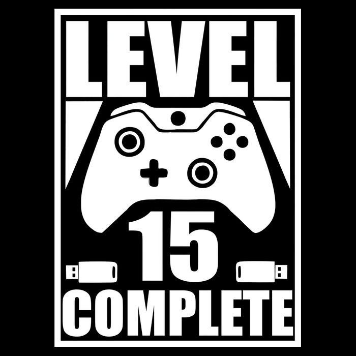 Level 15 Complete Video Gamer 15th Birthday Bucket Hat