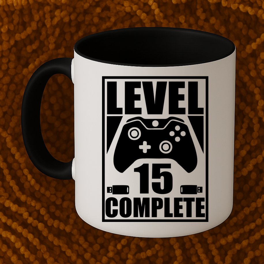 Level 15 Complete Video Gamer 15th Birthday Mug