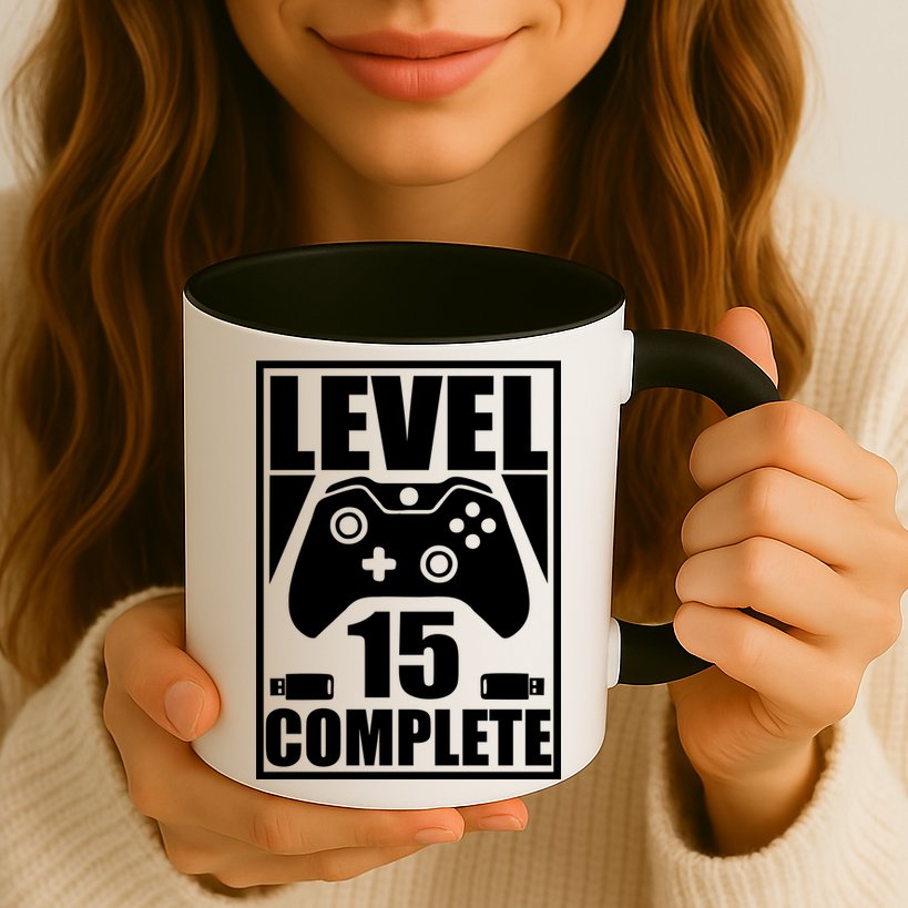 Level 15 Complete Video Gamer 15th Birthday Mug