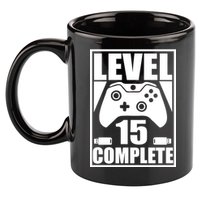 Level 15 Complete Video Gamer 15th Birthday 11oz C Handle Ceramic Mug