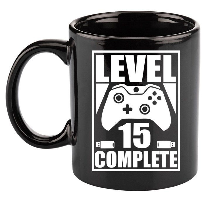 Level 15 Complete Video Gamer 15th Birthday 11oz C Handle Ceramic Mug