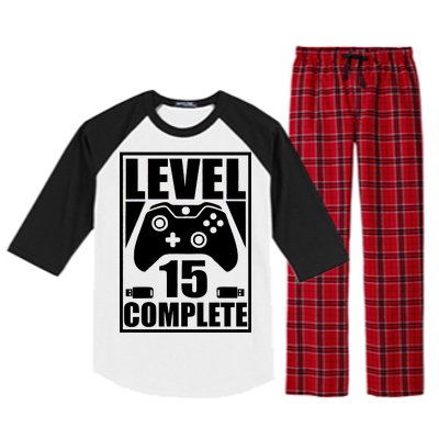 Level 15 Complete Video Gamer 15th Birthday Raglan Sleeve Pajama Set