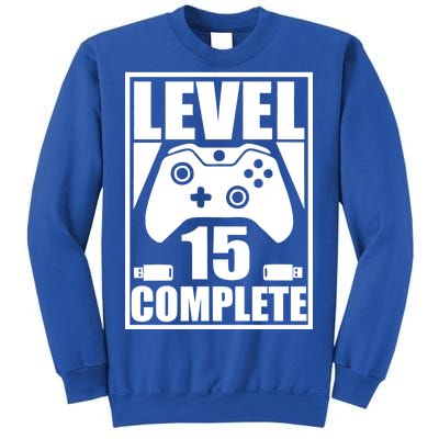 Level 15 Complete Video Gamer 15th Birthday Sweatshirt