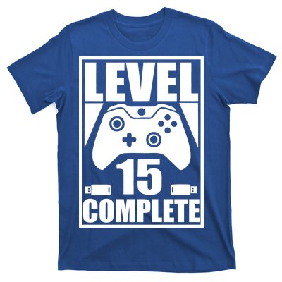 Level 15 Complete Video Gamer 15th Birthday T-Shirt