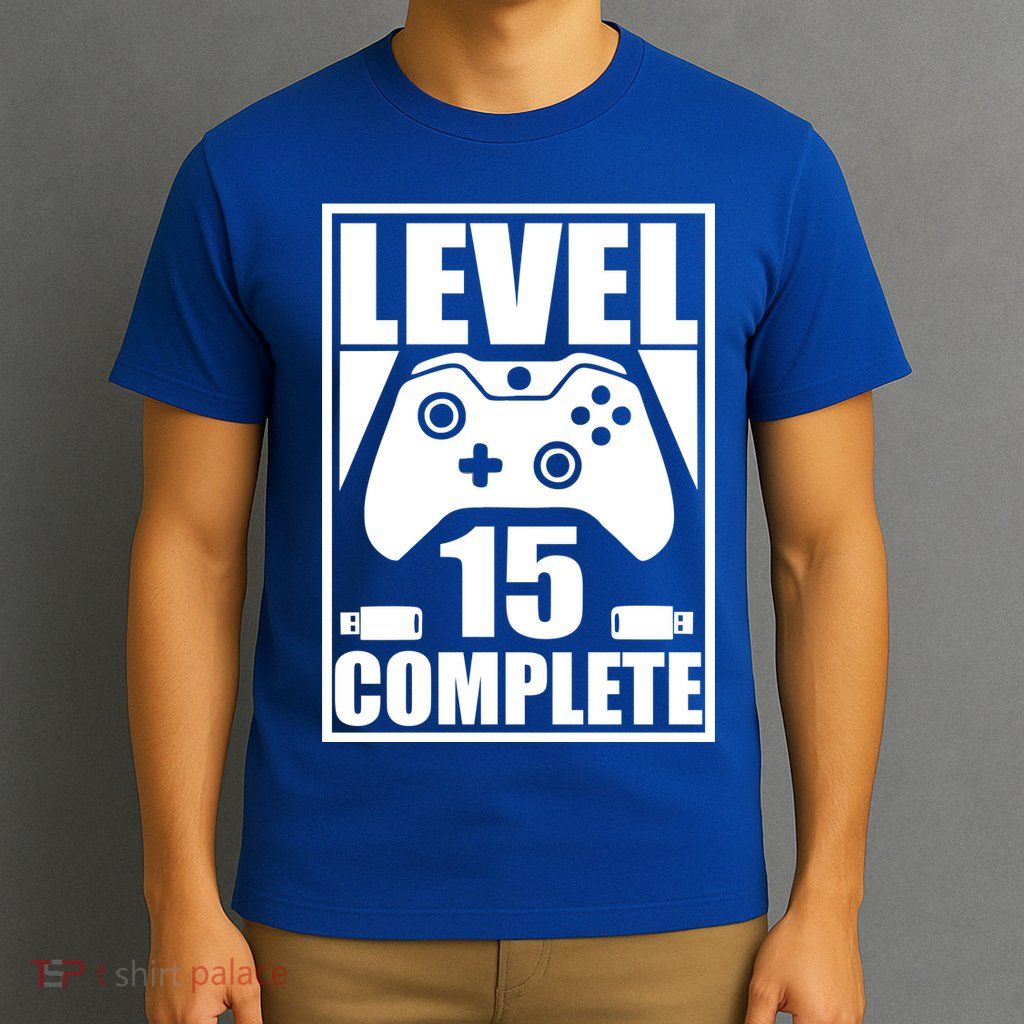 Level 15 Complete Video Gamer 15th Birthday T-Shirt
