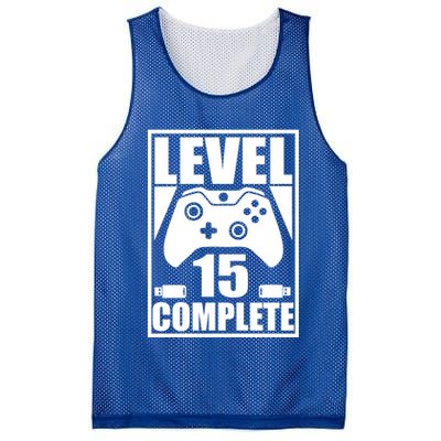 Level 15 Complete Video Gamer 15th Birthday Mesh Reversible Basketball Jersey Tank