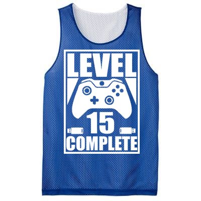 Level 15 Complete Video Gamer 15th Birthday Mesh Reversible Basketball Jersey Tank