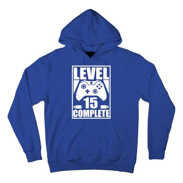 Level 15 Complete Video Gamer 15th Birthday Tall Hoodie