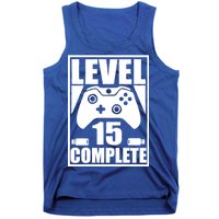 Level 15 Complete Video Gamer 15th Birthday Tank Top