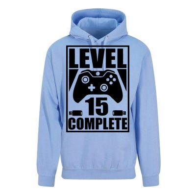 Level 15 Complete Video Gamer 15th Birthday Unisex Surf Hoodie