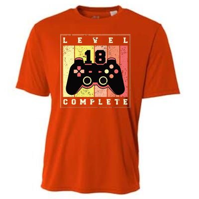 Level 18 Complete Gaming 18th Birthday Cooling Performance Crew T-Shirt