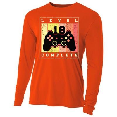 Level 18 Complete Gaming 18th Birthday Cooling Performance Long Sleeve Crew