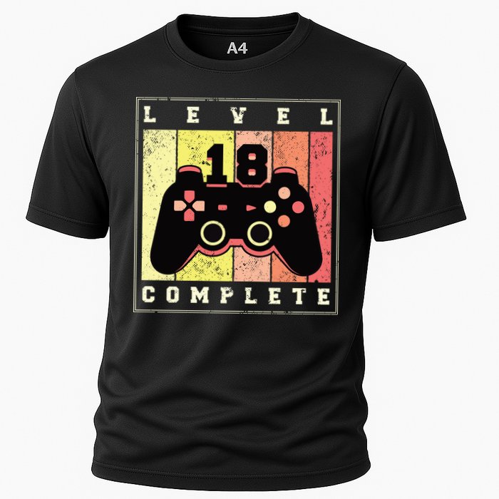 Level 18 Complete Gaming 18th Birthday Cooling Performance Crew T-Shirt