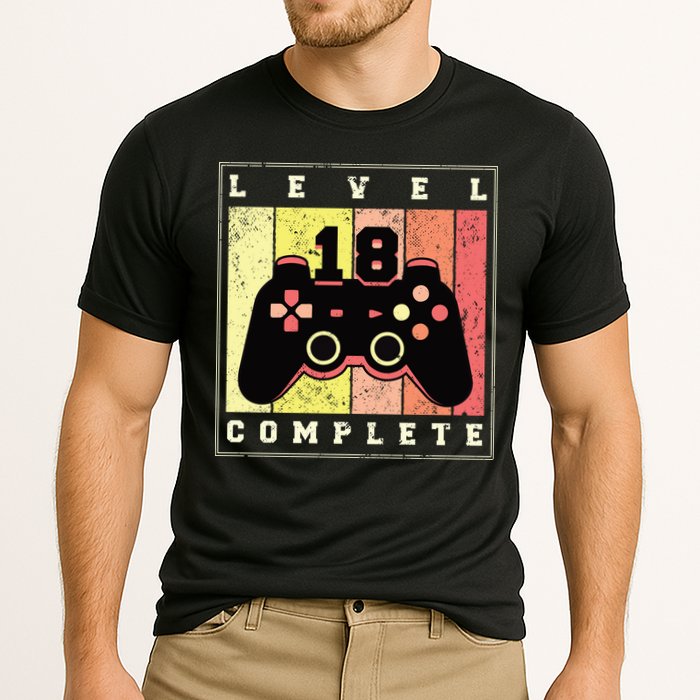 Level 18 Complete Gaming 18th Birthday Cooling Performance Crew T-Shirt