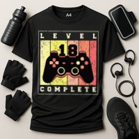 Level 18 Complete Gaming 18th Birthday Cooling Performance Crew T-Shirt