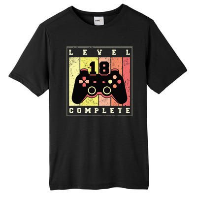 Level 18 Complete Gaming 18th Birthday Tall Fusion ChromaSoft Performance T-Shirt