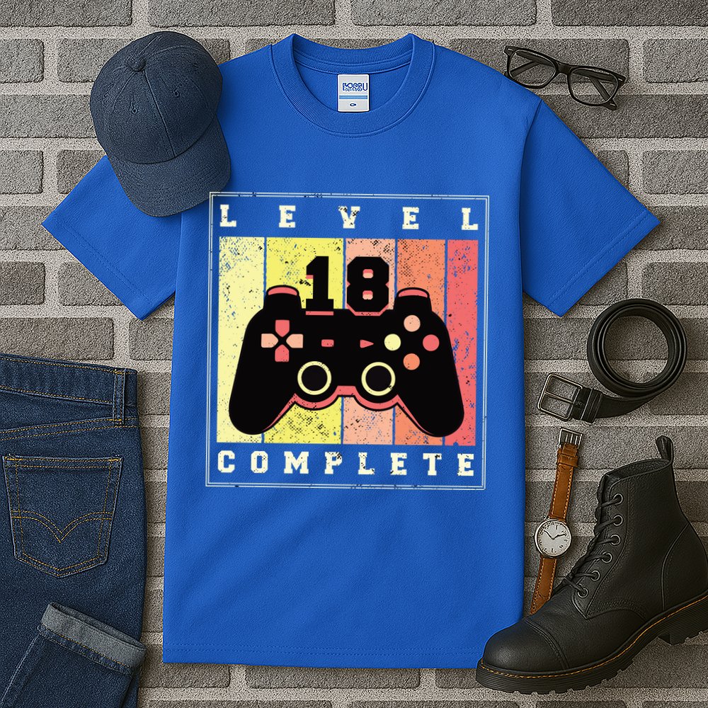 Level 18 Complete Gaming 18th Birthday Tall T-Shirt