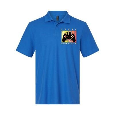 Level 18 Complete Gaming 18th Birthday Softstyle Adult Sport Polo