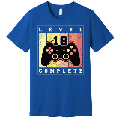 Level 18 Complete Gaming 18th Birthday Premium T-Shirt