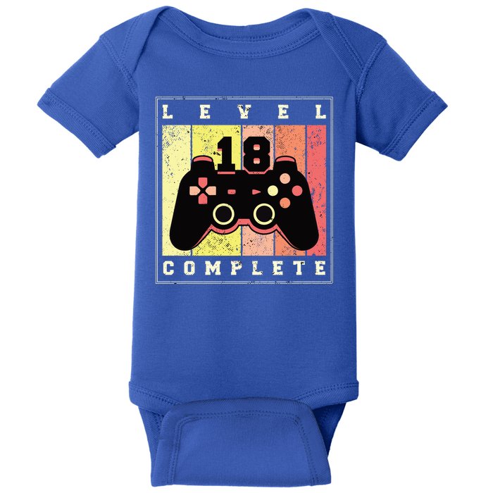 Level 18 Complete Gaming 18th Birthday Baby Bodysuit