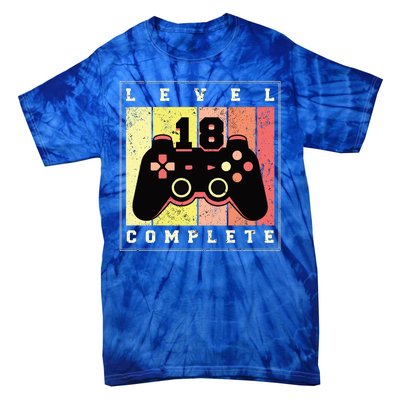 Level 18 Complete Gaming 18th Birthday Tie-Dye T-Shirt