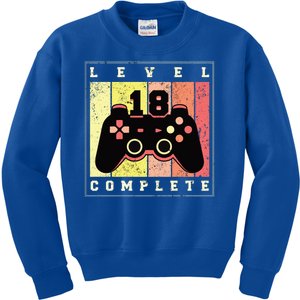 Level 18 Complete Gaming 18th Birthday Kids Sweatshirt