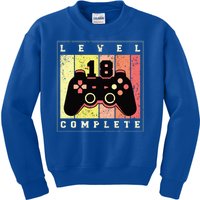 Level 18 Complete Gaming 18th Birthday Kids Sweatshirt