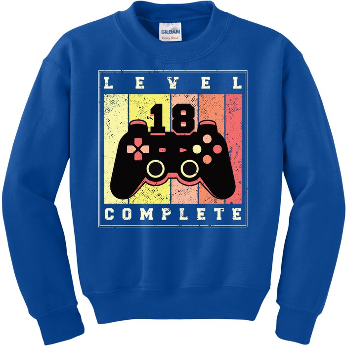 Level 18 Complete Gaming 18th Birthday Kids Sweatshirt