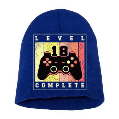 Level 18 Complete Gaming 18th Birthday Short Acrylic Beanie