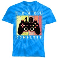 Level 18 Complete Gaming 18th Birthday Kids Tie-Dye T-Shirt