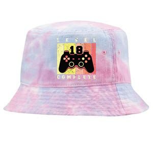 Level 18 Complete Gaming 18th Birthday Tie-Dyed Bucket Hat