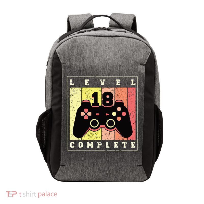 Level 18 Complete Gaming 18th Birthday Vector Backpack