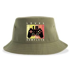 Level 18 Complete Gaming 18th Birthday Sustainable Bucket Hat