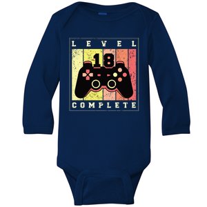 Level 18 Complete Gaming 18th Birthday Baby Long Sleeve Bodysuit